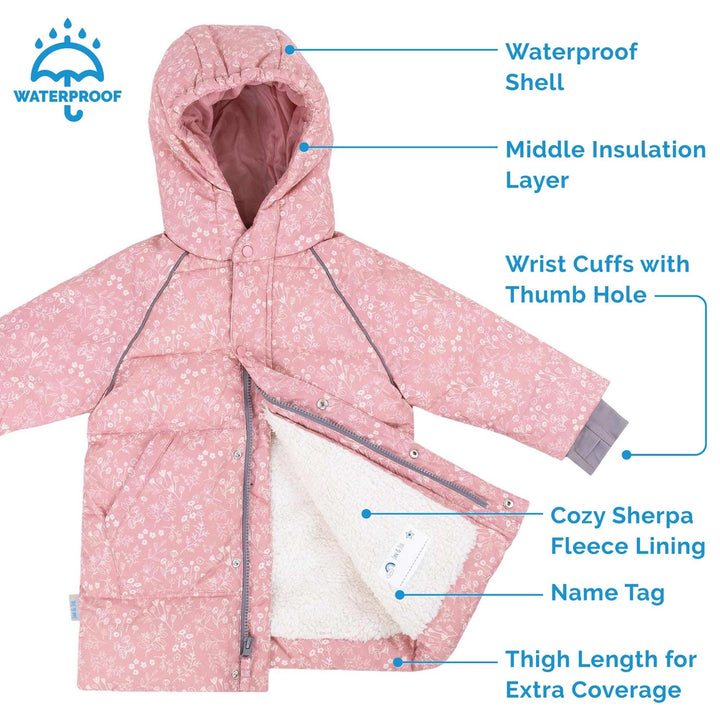 >Jan & Jul Kids Waterproof Winter Coat - Prairie Flowers