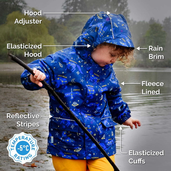 >Jan & Jul Kids Cozy-Dry Waterproof Jacket - Dusty Blue