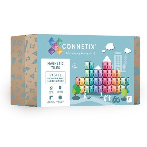 >CONNETIX Pastel Tiles - 24 Pieces Rectangle Pack