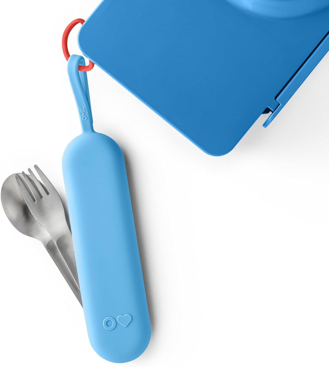 OmieBox UP Lunch Box with Fork, Spoon + Pod Set (Cosmic Blue)