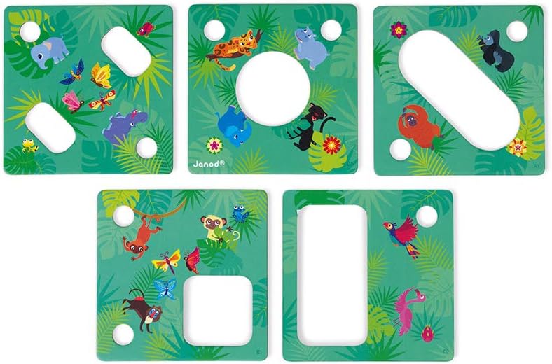 Janod Jungle Picture Brain Teaser 60 Puzzles 3 Difficulty Levels Ages 5+