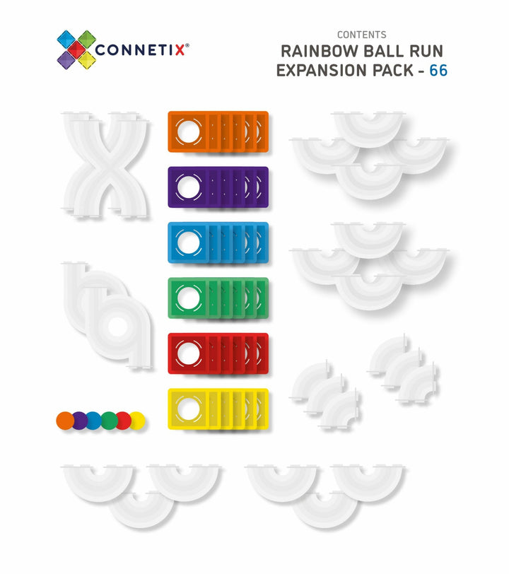 CONNETIX Rainbow Tiles - 66 pc Ball Run Expansion Pack