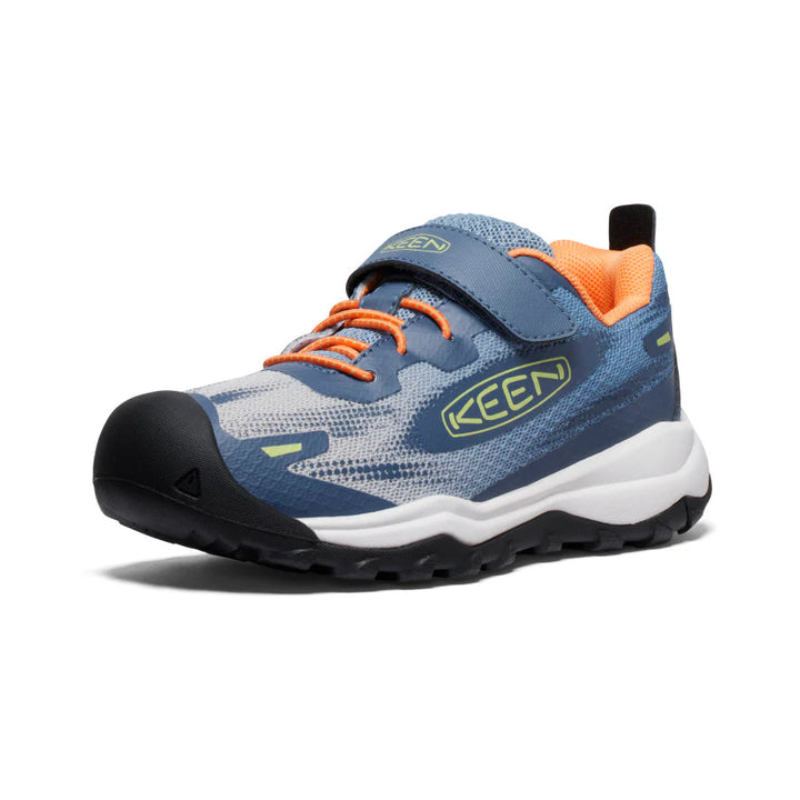 KEEN Kids Wanduro Speed Hiking Shoe - Vintage Indigo/Tangerine