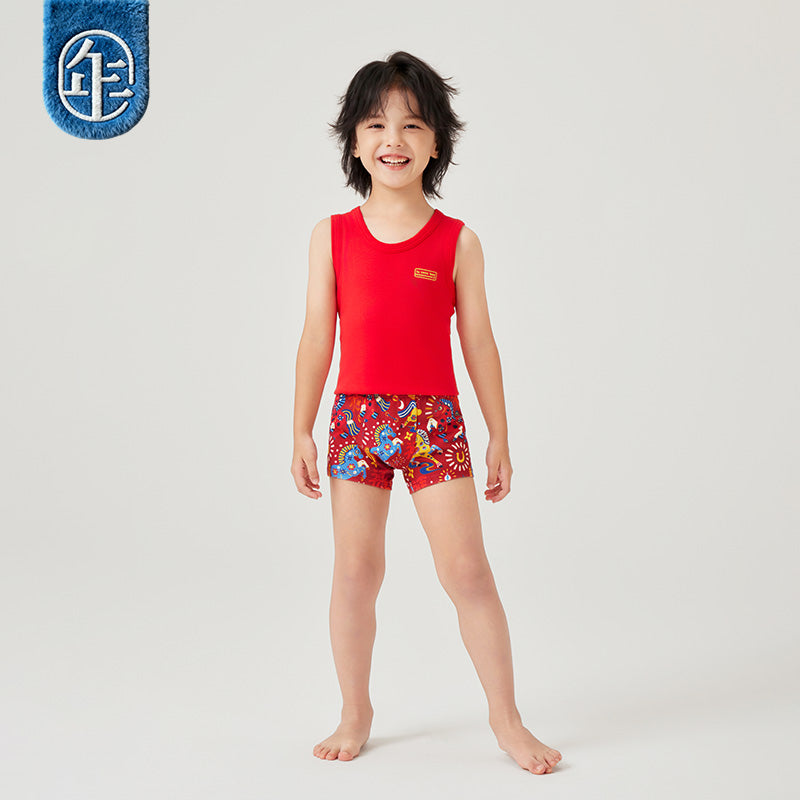 >Nian 年衣 盛世跃马内裤组合（男女同款） - 年衣红