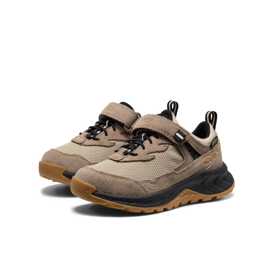 >KEEN Kids Hightrail Waterproof Hiking Shoe - BRINDLE/OAK BUFF