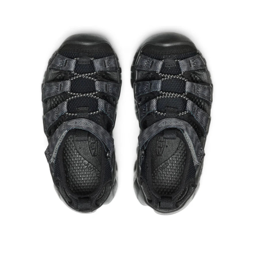 >KEEN Kids Hyperport H2 Extra Cushy Sandal - BLACK/STEEL GREY