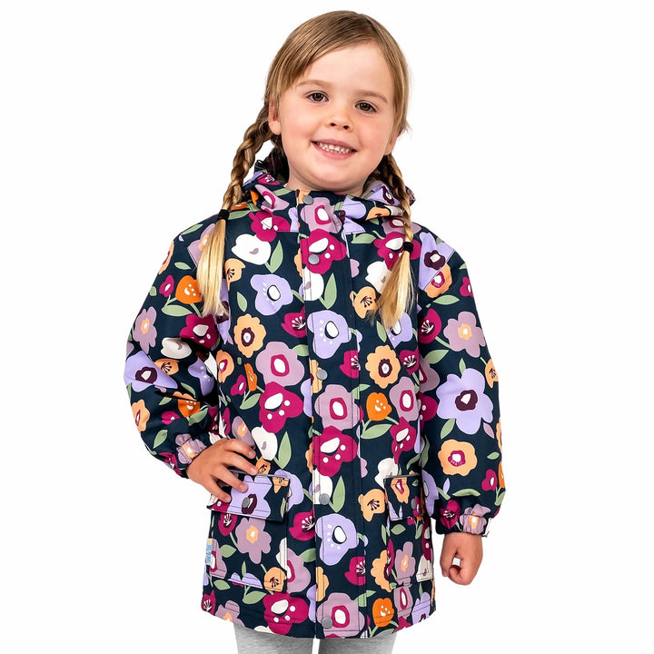 >Jan & Jul Kids Cozy-Dry Waterproof Jacket - Winter Flowers