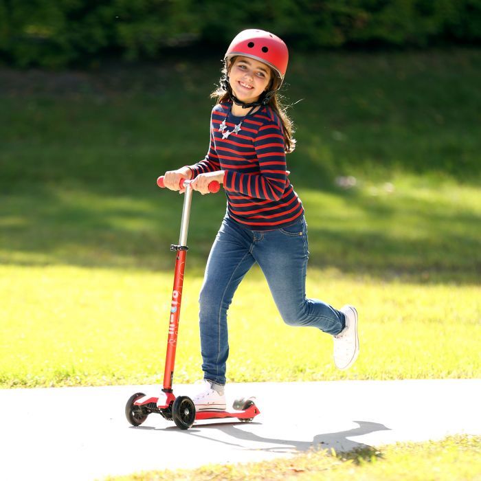 Micro Kids Maxi Deluxe LED Scooter - Blue/White [Age 5-12]
