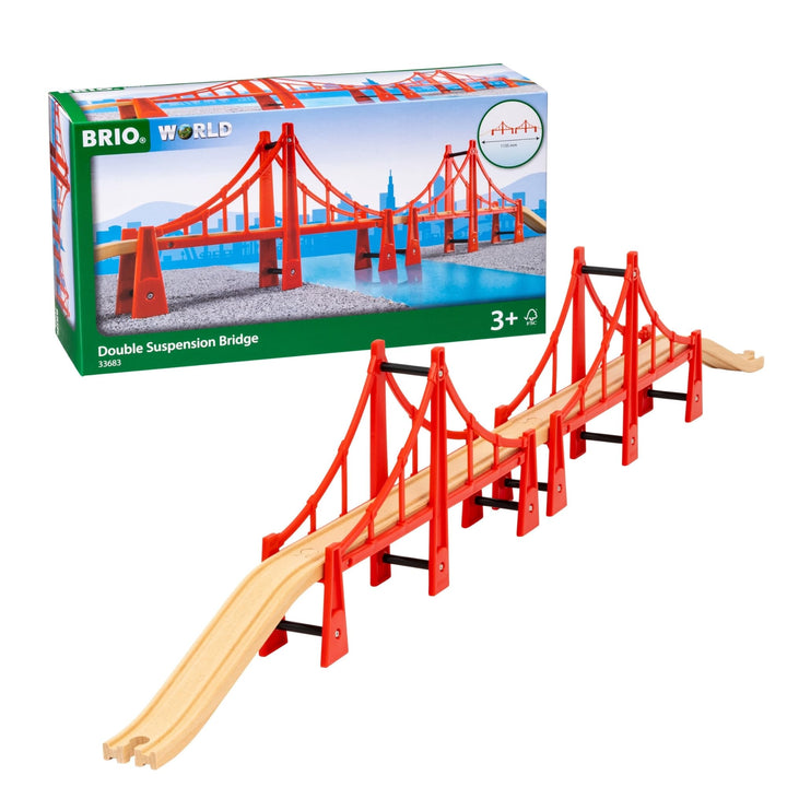 BRIO 33683 Double Suspension Bridge | 5 Piece Toy Train Accessory
