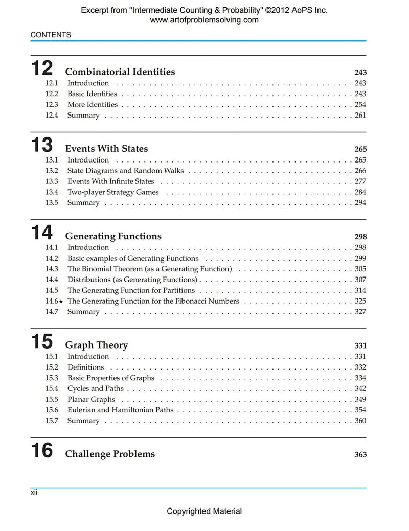 AoPS - Intermediate Counting & Probability (Text + Solutions) - Ages 14+
