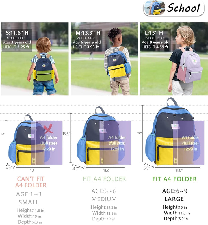 Kids Mini Backpack - Yellow/Blue 12x10x4.5 in