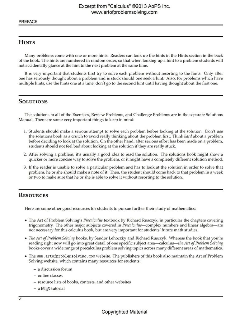AoPS - Calculus (Text + Solutions) - Ages 16+