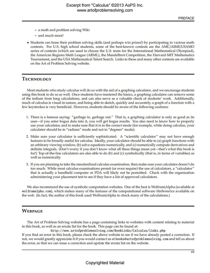 AoPS - Calculus (Text + Solutions) - Ages 16+