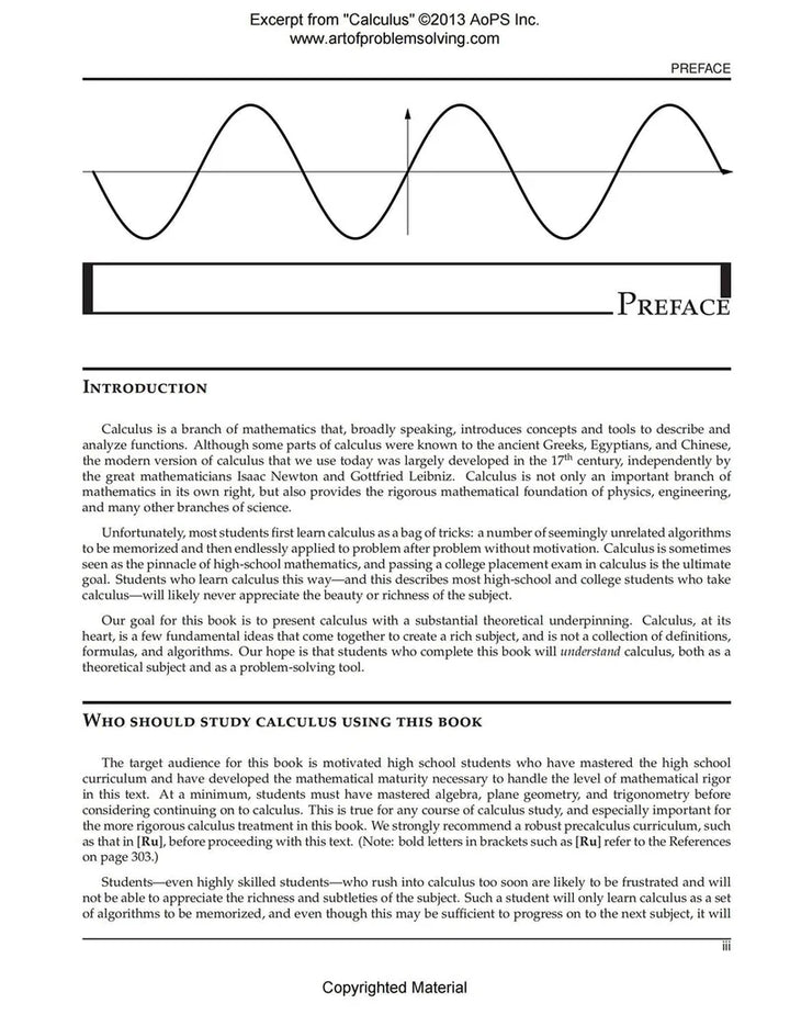 AoPS - Calculus (Text + Solutions) - Ages 16+
