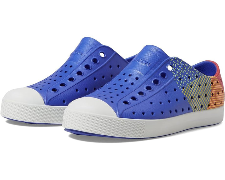 Native Kids Jefferson Sugarlite Block Sandals Shoes - UV Blue/Shell White/Hyper Freesia Celery Block