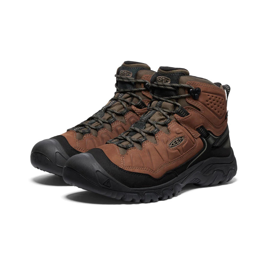 >KEEN Men's Targhee IV Wide Waterproof Hiking Boot - BISON/BLACK