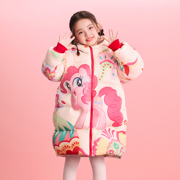 >Nian 年衣 小马宝莉新年花朵羽绒服 - 杏仁黄