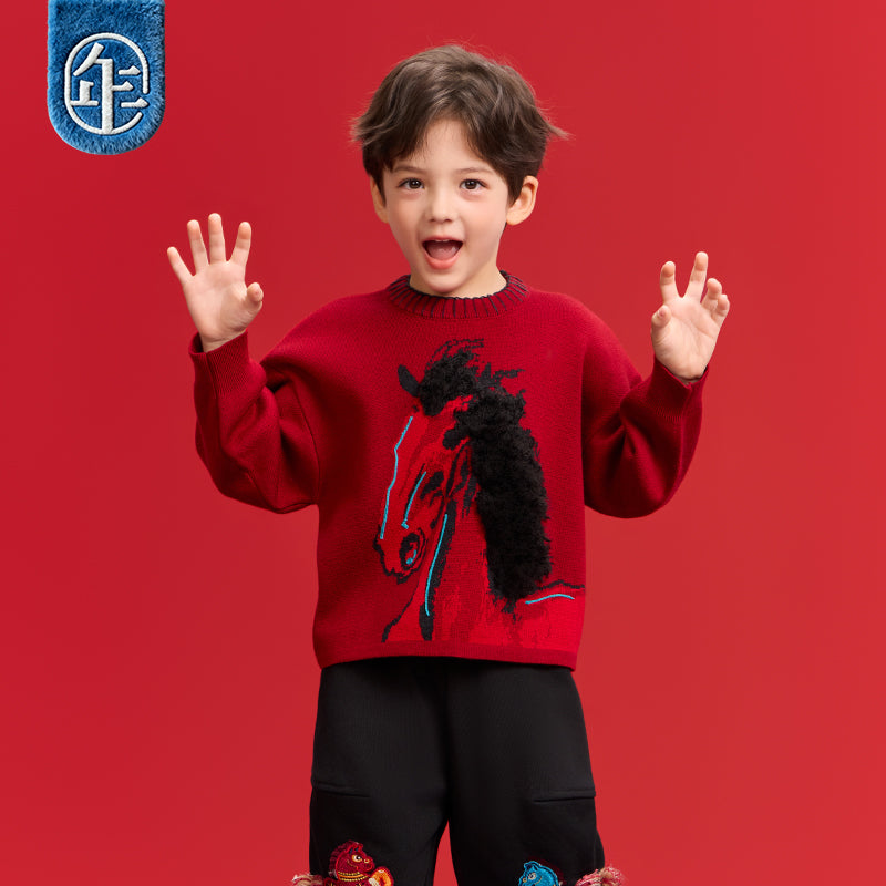 >Nian 年衣 鸿运当头毛衣 - 年衣红