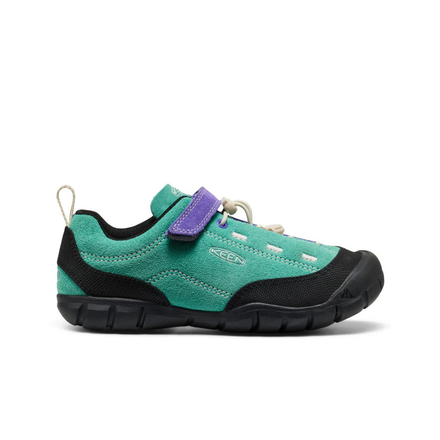 >KEEN Kids Jasper II Play-Anywhere Comfort Leather Sneaker - Bright Aqua/Purple Opulence