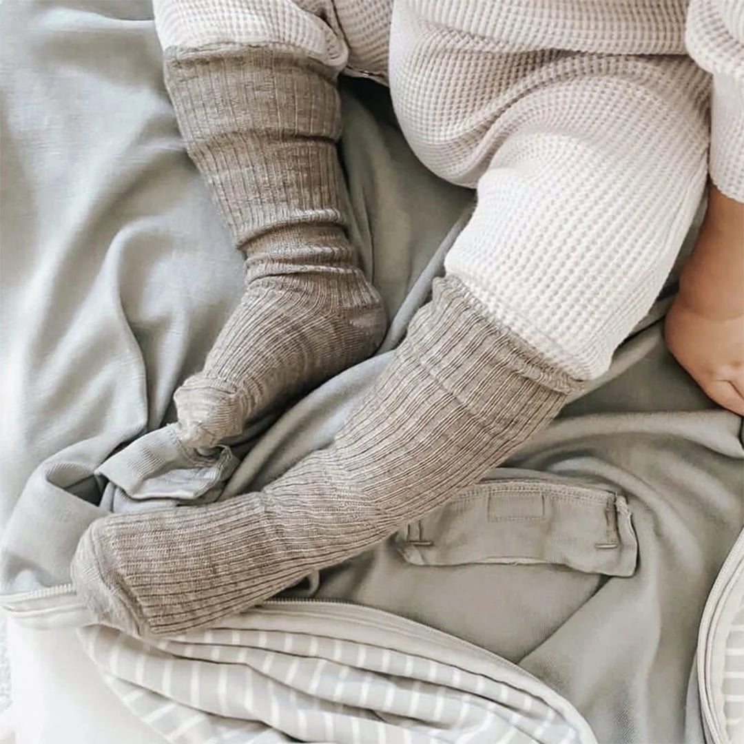 >Woolino Baby and Toddler Wool Socks - Brown-Gray