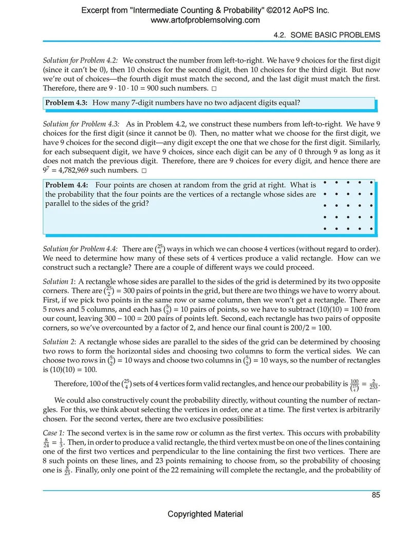 AoPS - Intermediate Counting & Probability (Text + Solutions) - Ages 14+