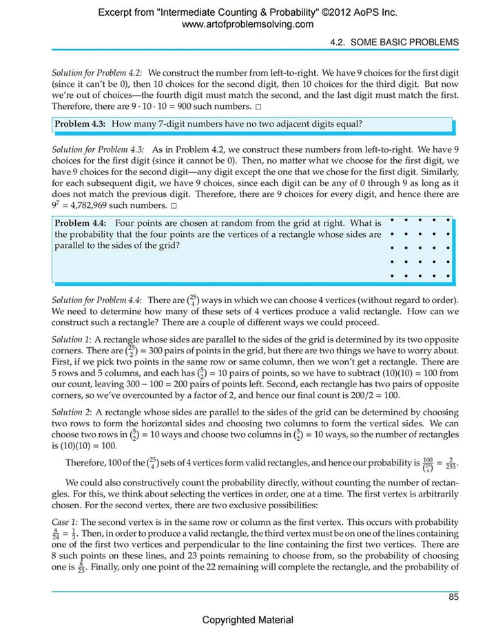 AoPS - Intermediate Counting & Probability (Text + Solutions) - Ages 14+