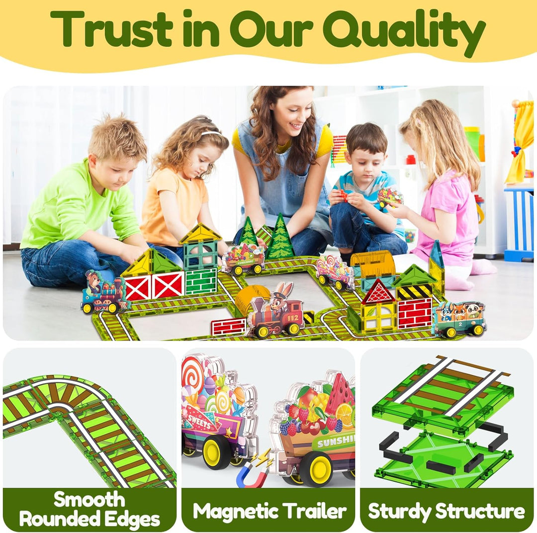 Animal Train Theme Kids Magnetic Tiles