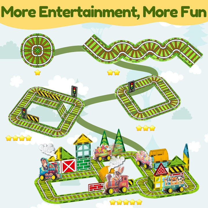 Animal Train Theme Kids Magnetic Tiles