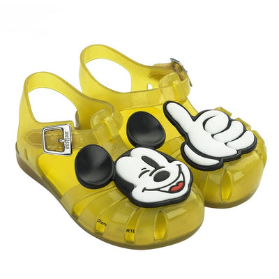Mini Melissa Kids Girls/Boys "Aranha + Mickey" Friends Jelly Sandals Shoes in Yellow