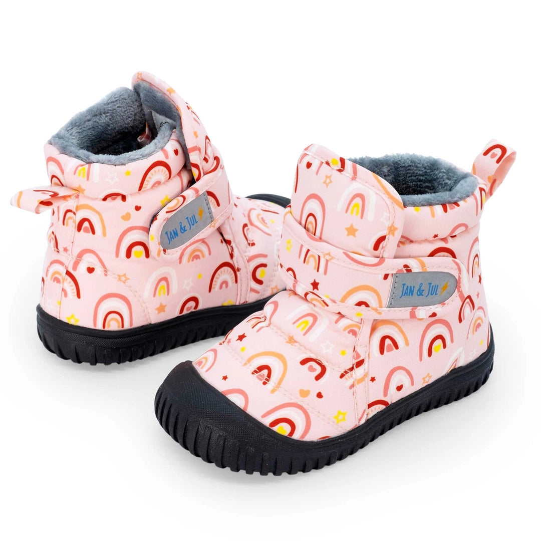 Jan & Jul Kids Toasty-Dry Boots/Booties - Pink Rainbow