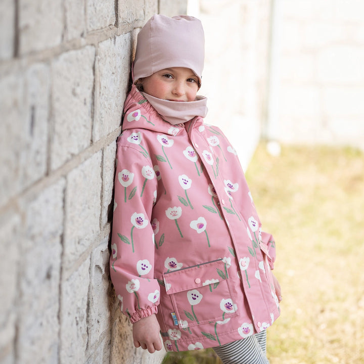 >Jan & Jul Kids Cozy-Dry Waterproof Jacket - White Tulip