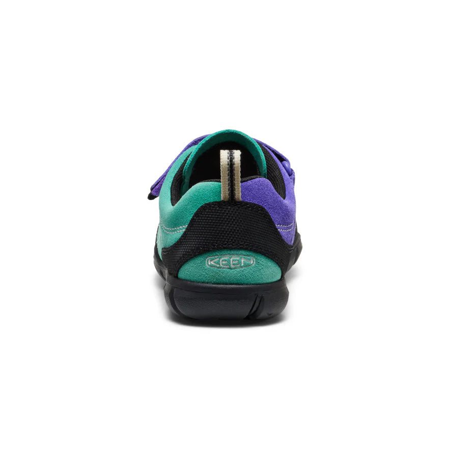 >KEEN Kids Jasper II Play-Anywhere Comfort Leather Sneaker - Bright Aqua/Purple Opulence