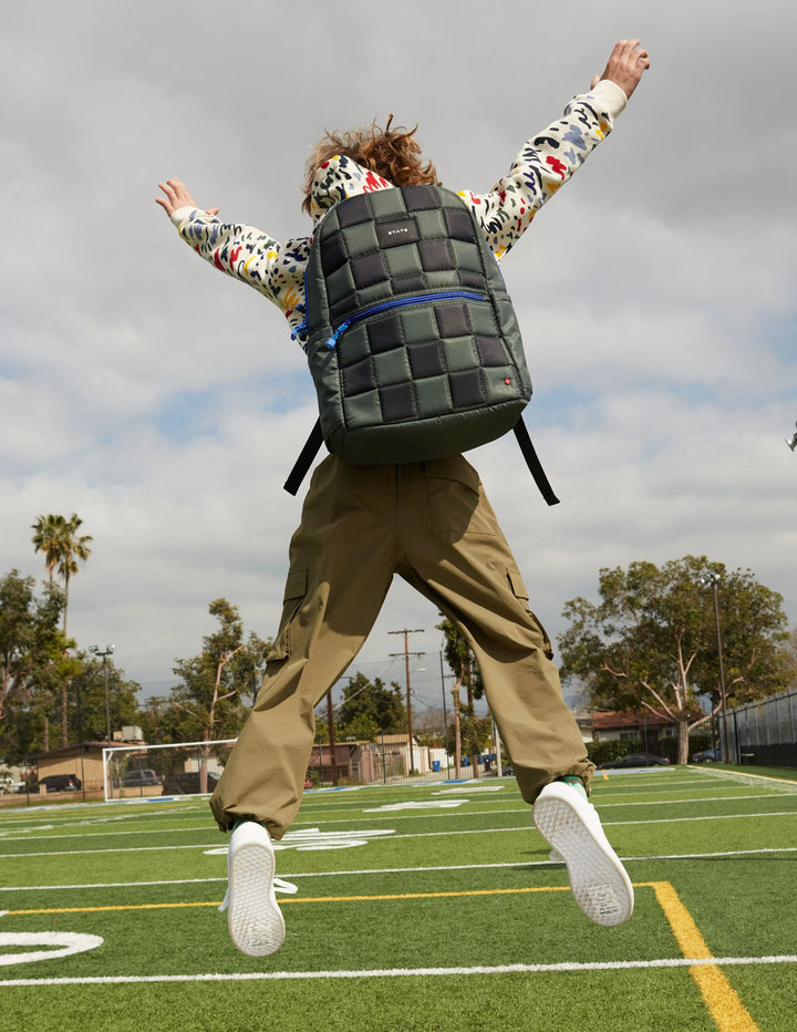 State Bags Kane Kids Double Pocket Backpack - Puffer Checkerboard