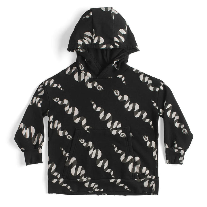 Nununu Kids STRIPEY SNAKES HOODIE - BLACK