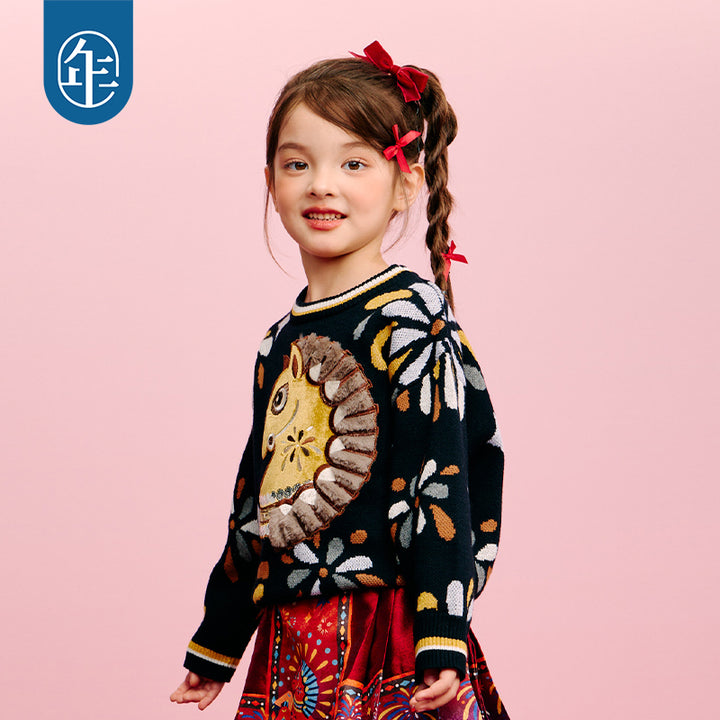 >Nian 年衣 盛世乐马毛衣 - 墨黑