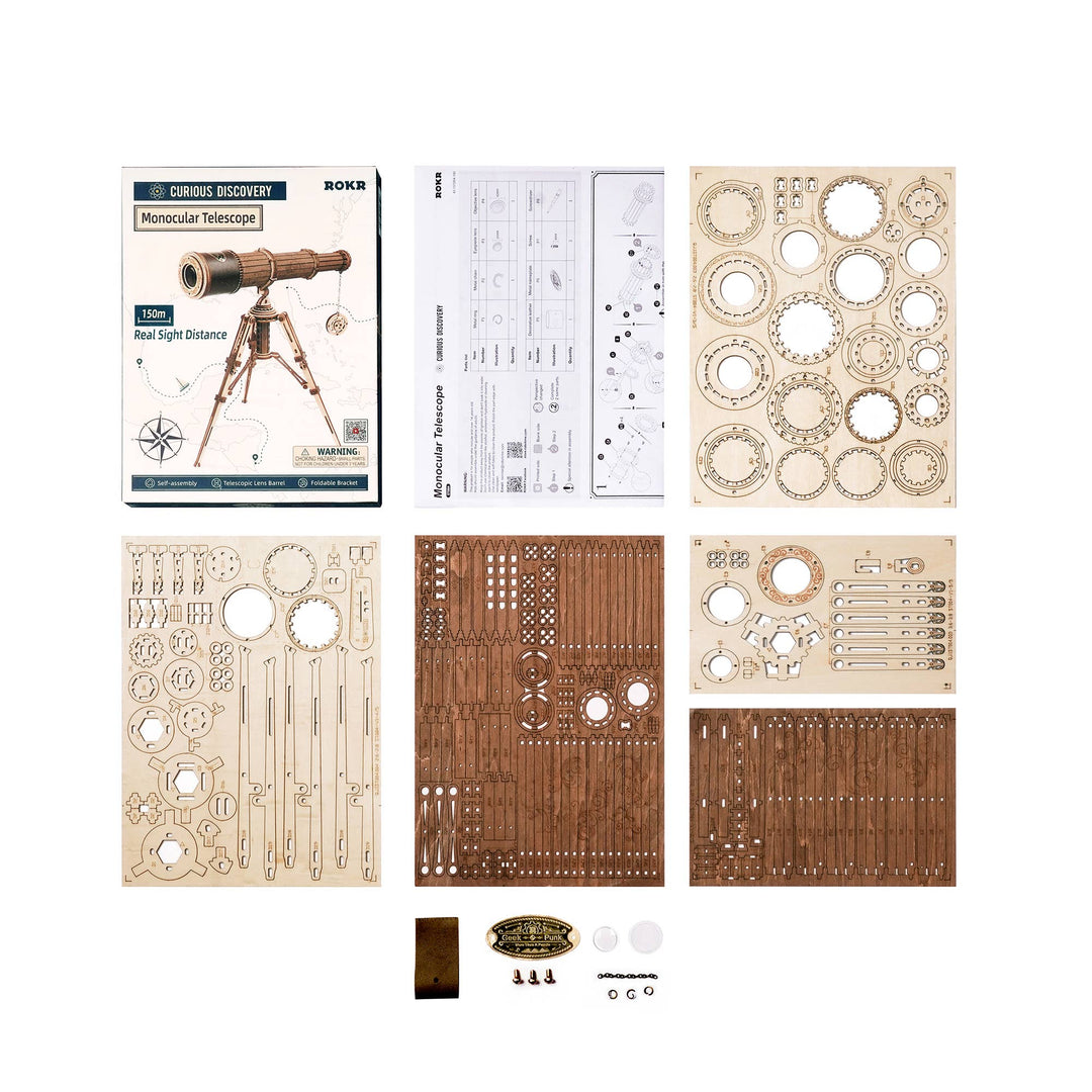 >Hands Craft DIY Wooden Puzzle: Monocular Telescope