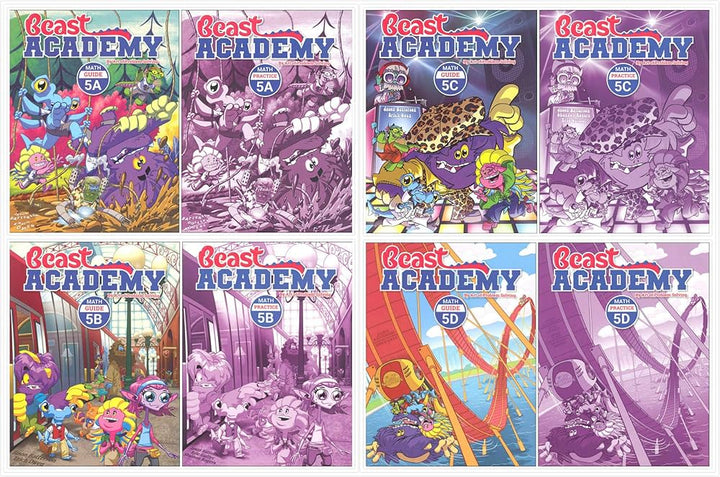 Beast Academy Level 5 Math Books - Ages 10-13 with FREE Puzzles Book