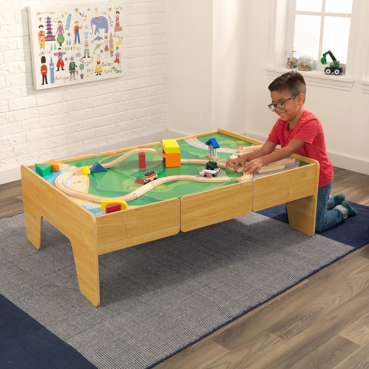 Kids wooden play table best sale