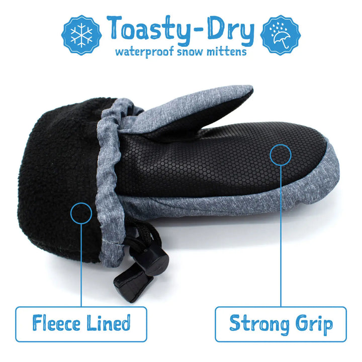 >Jan & Jul Kids Toasty-Dry Waterproof Snow Mitten - Black Star