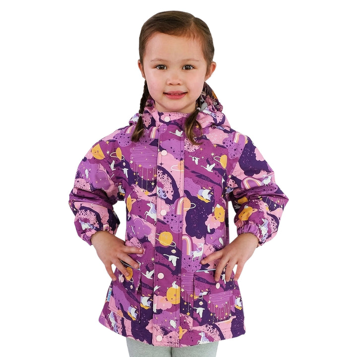 >Jan & Jul Kids Cozy-Dry Waterproof Jacket - Purple Dream