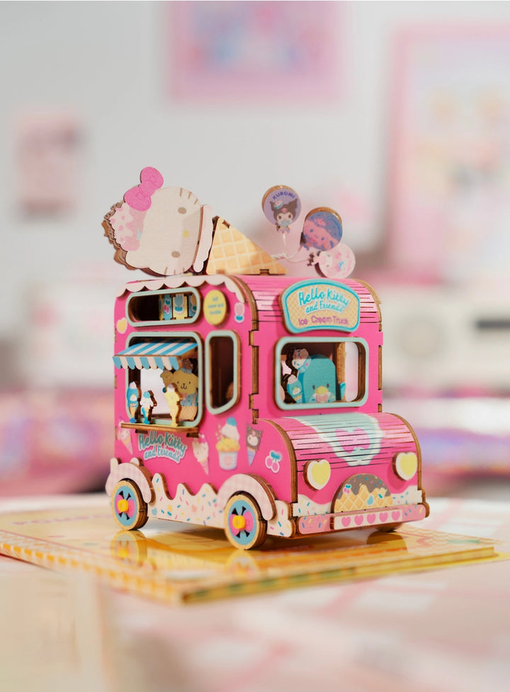 >Hands Craft Hello Kitty® and Friends Wooden Music Box: Ice Cream Truck