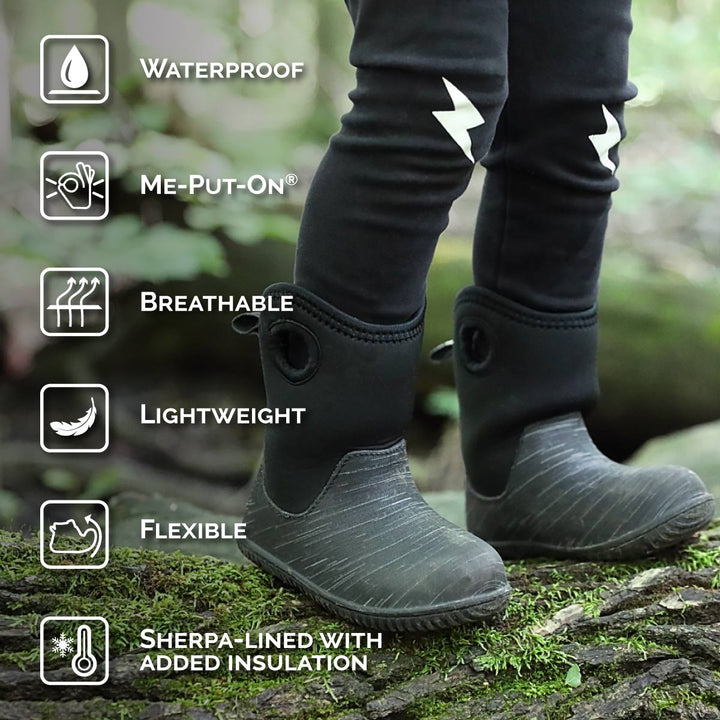 >Jan & Jul Kids Toasty-Dry Lite Winter Boots - Black Birch
