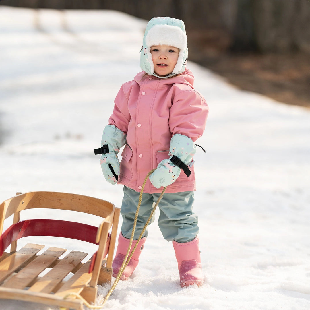 >Jan & Jul Kids Cozy-Dry Waterproof Jacket - Dusty Pink