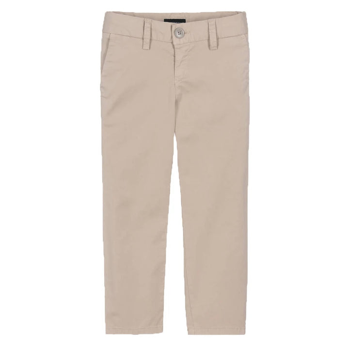 Emporio Armani Junior Boys Beige Cotton Twill Pants - 6Y