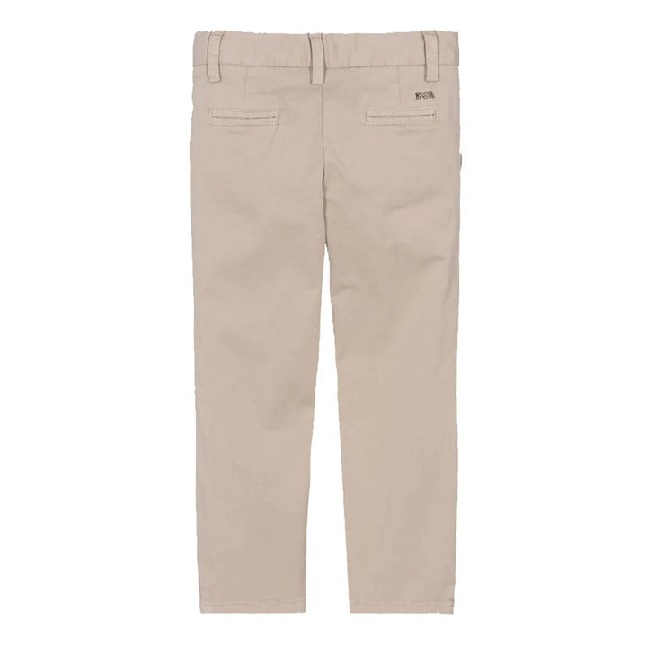 Emporio Armani Junior Boys Beige Cotton Twill Pants - 6Y