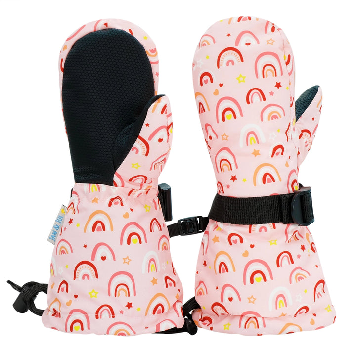 >Jan & Jul Kids Toasty-Dry Waterproof Snow Mitten - Pink Rainbow