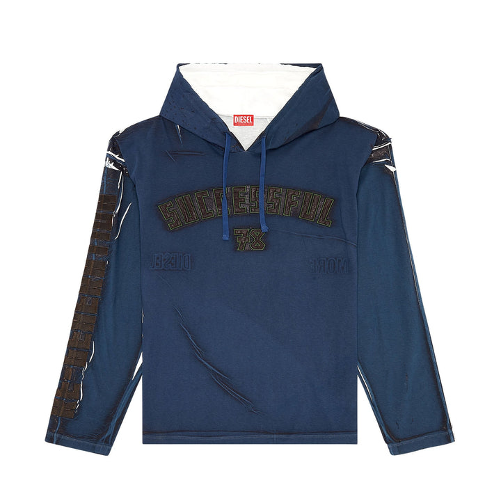 Diesel Kids Printed Hooded Top w/ Logo - 8Y