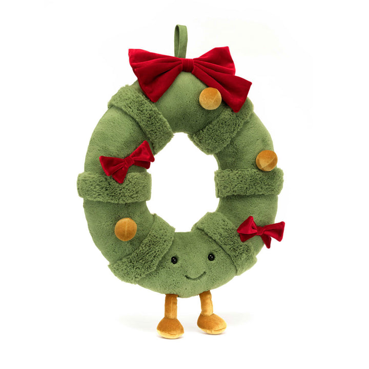 Jellycat Amuseables Decorated Christmas Wreath 17.3in x 14.6in x 3.5in