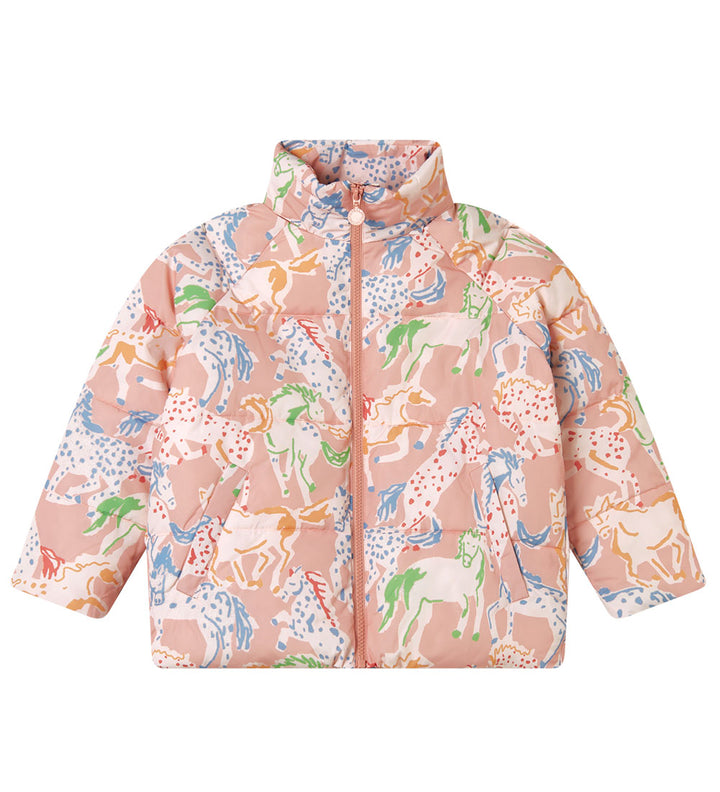 STELLA McCARTNEY Kids Puffer Jacket - Pink w. Horses