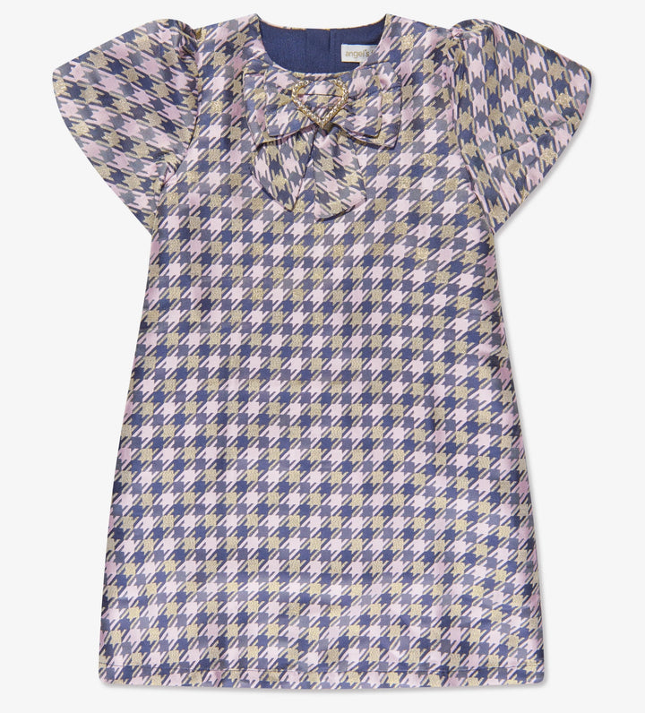 Angel's Face Girls Liliana Houndstooth Dress in Purple